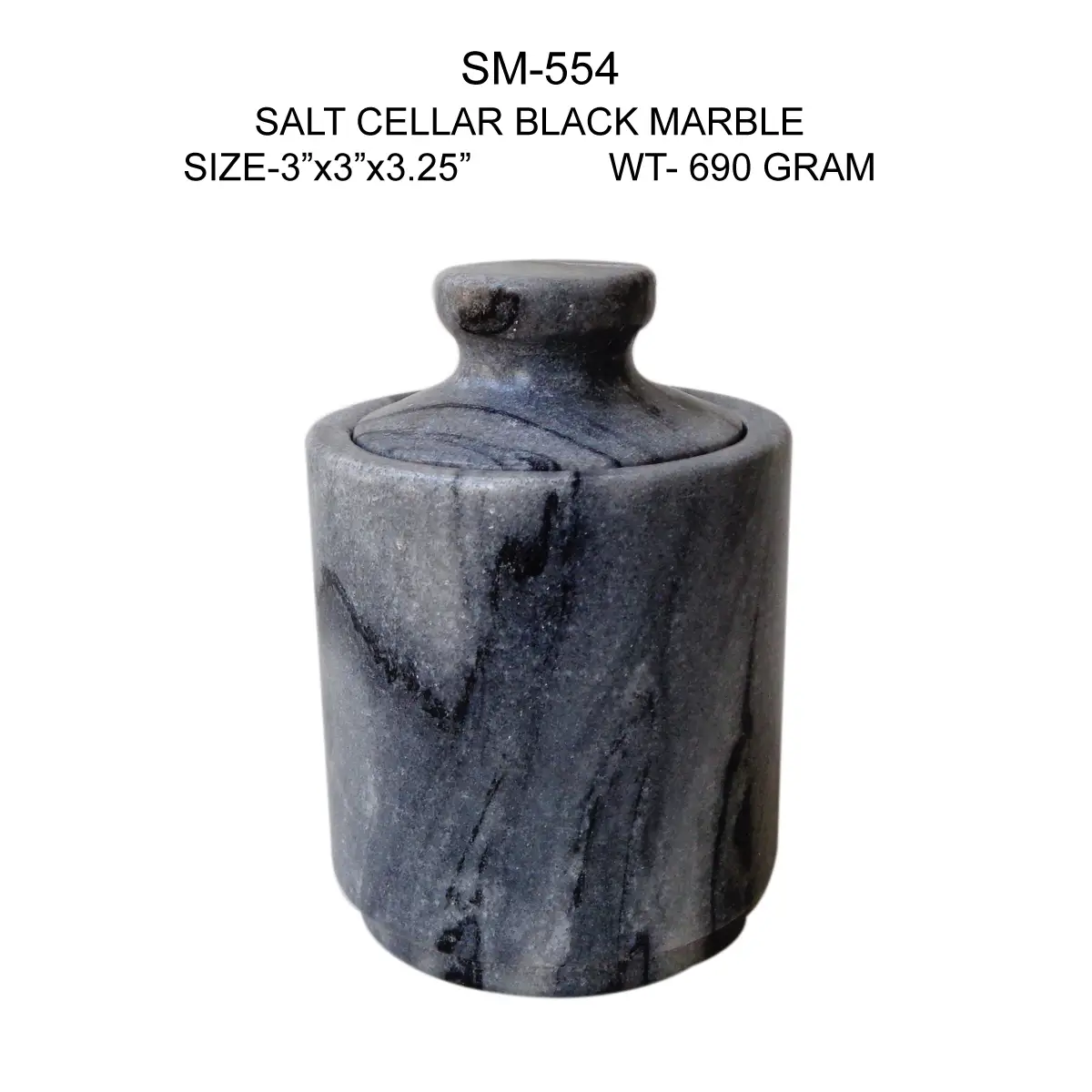 SALT CELLAR (BLACK MARBLE)
